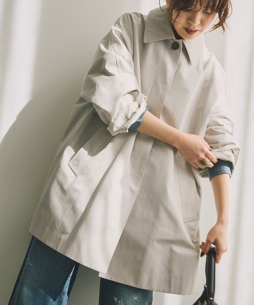 Spick & Span（スピックアンドスパン）の「T/Cギャバステンカラーハーフコート（ステンカラーコート・レディース・ベージュ系その他/ベージュ・38/36）」の13枚目の写真