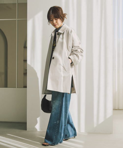 Spick & Span（スピックアンドスパン）の「T/Cギャバステンカラーハーフコート（ステンカラーコート・レディース・ベージュ系その他/ベージュ・38/36）」の14枚目の写真