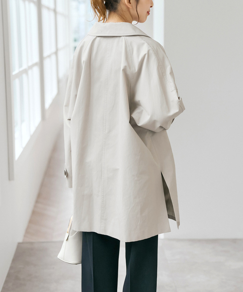 Spick & Span（スピックアンドスパン）の「T/Cギャバステンカラーハーフコート（ステンカラーコート・レディース・ベージュ系その他/ベージュ・38/36）」の21枚目の写真