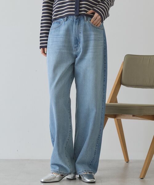 AMERICAN HOLIC(アメリカンホリック)の「カーブデニムパンツ(デニムパンツ・レディース・ライトインディゴブルー/グレー・L/S/M)」の11枚目の写真