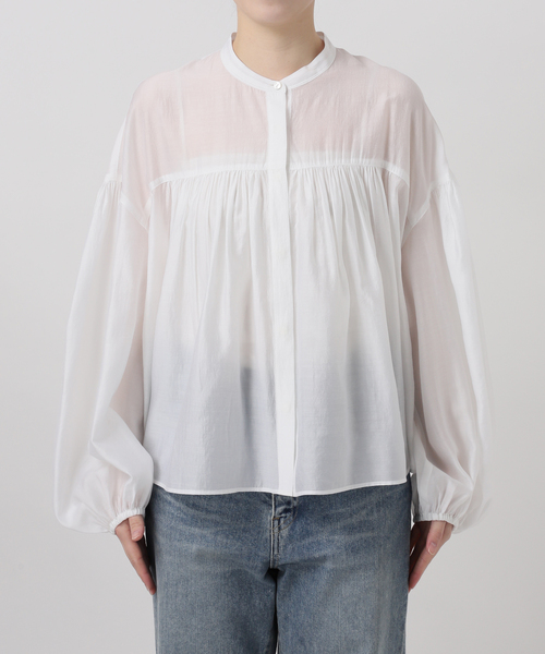 FRAMeWORK（フレームワーク）の「ギャザーブラウス（シャツ/ブラウス・レディース・ベージュ/チャコールグレー/ホワイト・FREE）」の19枚目の写真