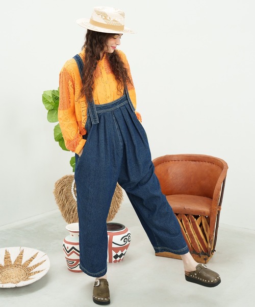 チャイハネ（チャイハネ）の「【チャイハネ】デニム刺繍サロペット（サロペット/オーバーオール・レディース・ブルー/ネイビー・FREE）」の13枚目の写真