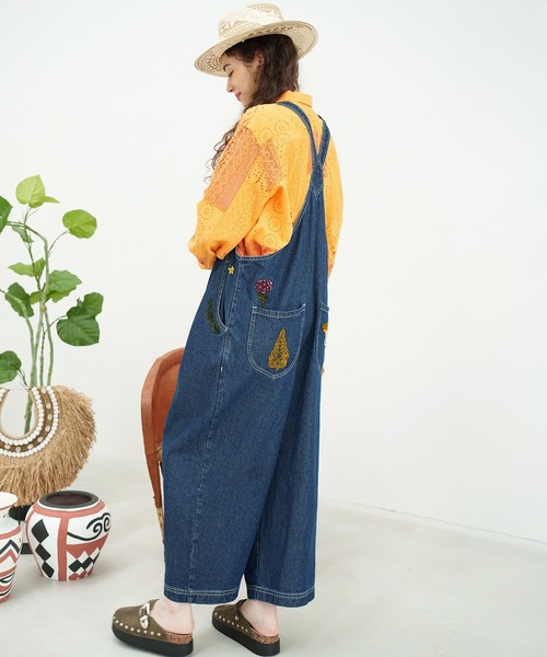チャイハネ（チャイハネ）の「【チャイハネ】デニム刺繍サロペット（サロペット/オーバーオール・レディース・ブルー/ネイビー・FREE）」の17枚目の写真