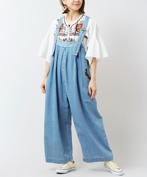 チャイハネ（チャイハネ）の「【チャイハネ】デニム刺繍サロペット（サロペット/オーバーオール・レディース・ブルー/ネイビー・FREE）」の20枚目の写真