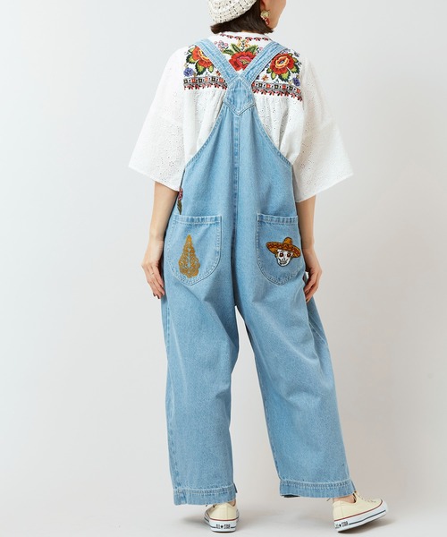 チャイハネ（チャイハネ）の「【チャイハネ】デニム刺繍サロペット（サロペット/オーバーオール・レディース・ブルー/ネイビー・FREE）」の19枚目の写真