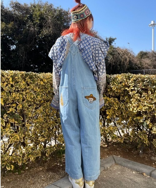 チャイハネ（チャイハネ）の「【チャイハネ】デニム刺繍サロペット（サロペット/オーバーオール・レディース・ブルー/ネイビー・FREE）」の7枚目の写真