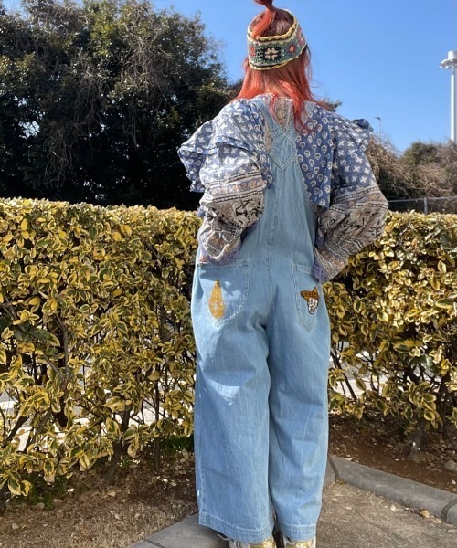 チャイハネ（チャイハネ）の「【チャイハネ】デニム刺繍サロペット（サロペット/オーバーオール・レディース・ブルー/ネイビー・FREE）」の8枚目の写真