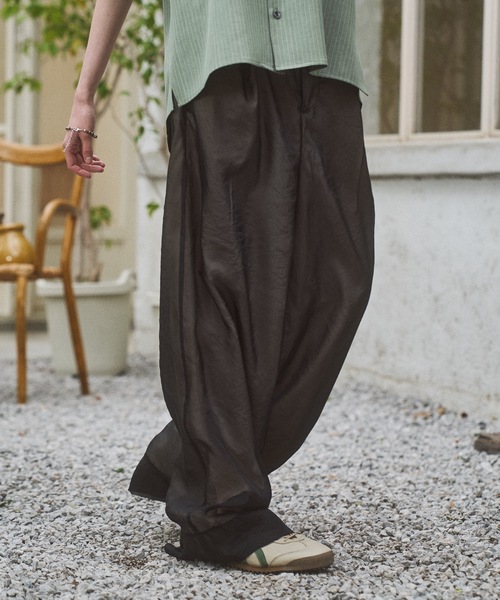 CASPER JOHN(キャスパージョン)の「Tulle layered slacks/チュールレイヤードスラックス(スラックス・メンズ・グレー/ブラック・X-SMALL/LARGE/MEDIUM/SMALL)」の4枚目の写真