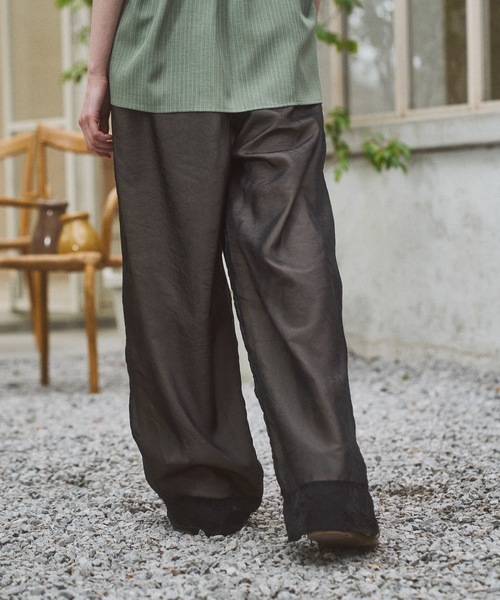 CASPER JOHN(キャスパージョン)の「Tulle layered slacks/チュールレイヤードスラックス(スラックス・メンズ・グレー/ブラック・X-SMALL/LARGE/MEDIUM/SMALL)」の5枚目の写真
