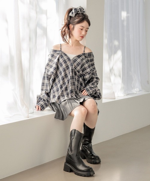 Heather（ヘザー）の「チェックボリュームシュシュ　656552（シュシュ・レディース・ブルー/ブラック/ベージュ/ネイビー・ONE SIZE）」の8枚目の写真