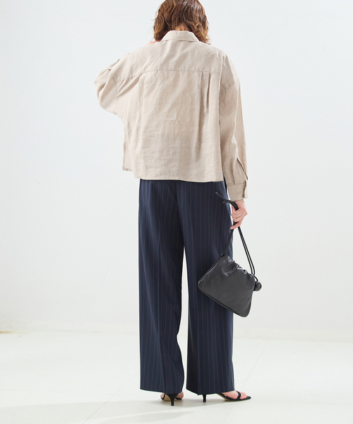 journal standard L'essage（ジャーナルスタンダードレサージュ）の「ヨーロピアンフラックス刺しゅうショートシャツ（シャツ/ブラウス・レディース・ブラウン系その他/オレンジ/ベージュ・FREE）」の13枚目の写真