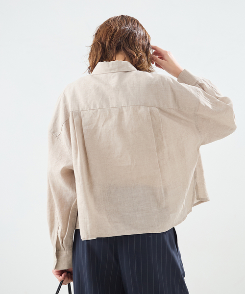 journal standard L'essage（ジャーナルスタンダードレサージュ）の「ヨーロピアンフラックス刺しゅうショートシャツ（シャツ/ブラウス・レディース・ブラウン系その他/オレンジ/ベージュ・FREE）」の15枚目の写真