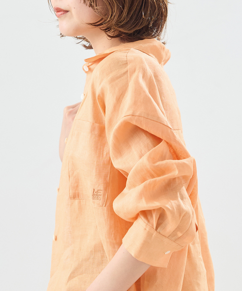 journal standard L'essage（ジャーナルスタンダードレサージュ）の「ヨーロピアンフラックス刺しゅうショートシャツ（シャツ/ブラウス・レディース・ブラウン系その他/オレンジ/ベージュ・FREE）」の21枚目の写真