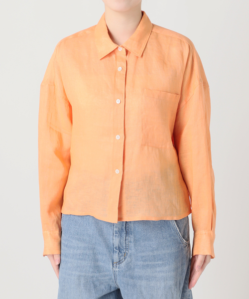 journal standard L'essage（ジャーナルスタンダードレサージュ）の「ヨーロピアンフラックス刺しゅうショートシャツ（シャツ/ブラウス・レディース・ブラウン系その他/オレンジ/ベージュ・FREE）」の22枚目の写真