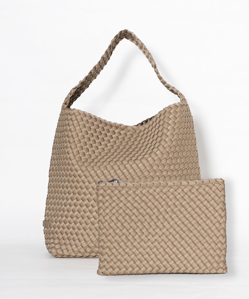 NAGHEDI（ナゲディ）の「【NAGHEDI】ワンショルダーバッグ-Nomad Medium Hobo（ショルダーバッグ・レディース・チャコールグレー/ベージュ・M）」の3枚目の写真