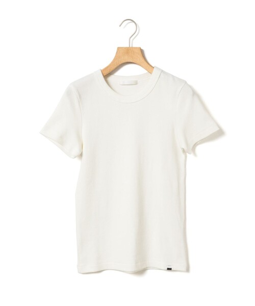 MARMARMAR(マーマーマー)の「MARMARMAR ハーフスリーブリブTシャツ(Tシャツ/カットソー・レディース・ブラック/オフホワイト/グレー/ピンク・FREE)」の3枚目の写真