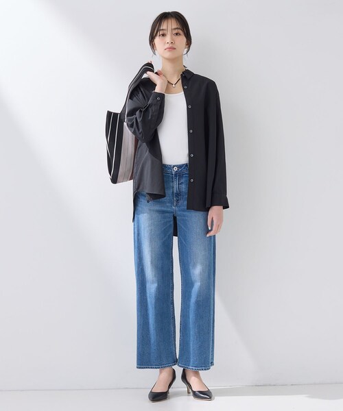 INDIVI（インディヴィ）の「【羽織りとしても活躍】ベーシックレギュラーシャツ（シャツ/ブラウス・レディース・グレー系2/ブルー系7/ブラック/ホワイト・13/05/36/38）」の10枚目の写真