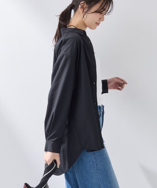 INDIVI（インディヴィ）の「【羽織りとしても活躍】ベーシックレギュラーシャツ（シャツ/ブラウス・レディース・グレー系2/ブルー系7/ブラック/ホワイト・13/05/36/38）」の11枚目の写真