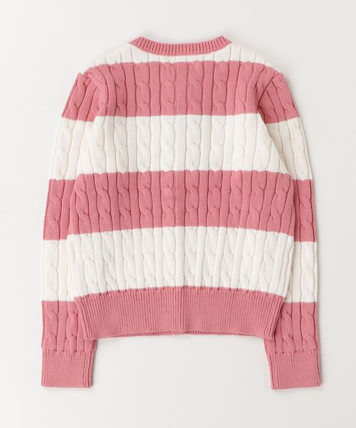 POLO RALPH LAUREN CHILDRENSWEAR(ポロ ラルフ ローレン チルドレンズウェア)の「ストライプド ケーブル コットン カーディガン(カーディガン/ボレロ・キッズ・ピンク・XL/M/L/S)」の2枚目の写真