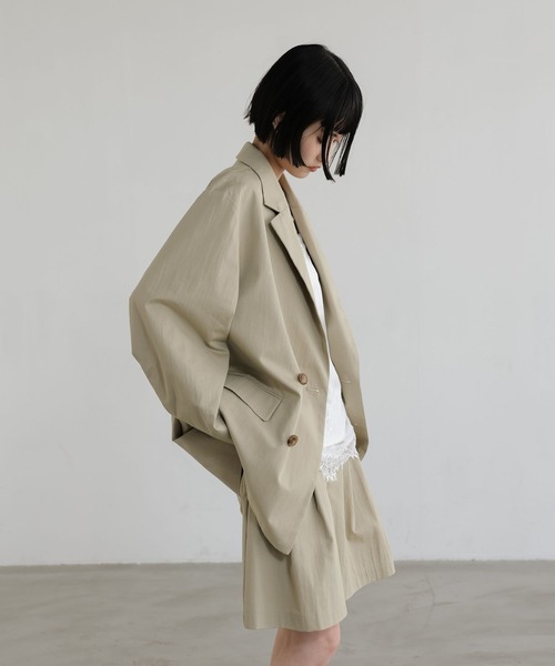 LOWRYS FARM(ローリーズファーム)の「C/Nダブルジャケット 639546(その他アウター・レディース・ベージュ/ネイビー・FREE)」の7枚目の写真