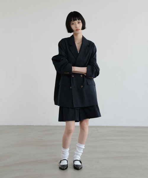 LOWRYS FARM(ローリーズファーム)の「C/Nダブルジャケット 639546(その他アウター・レディース・ベージュ/ネイビー・FREE)」の9枚目の写真