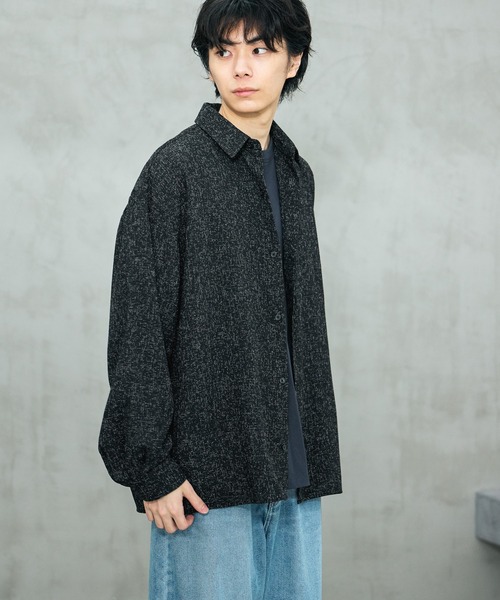 LAKOLE(ラコレ)の「サマーツイード長袖シャツ / 646631(シャツ/ブラウス・メンズ・グレー/ブラック/ホワイト・LARGE/MEDIUM)」の3枚目の写真