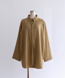 【Set Up】Soft Seersucker Check Shirt
