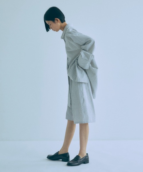 EN NEUME(エンノイム)の「【Set Up】Soft Seersucker Check Shirt(シャツ/ブラウス・レディース・ブルー/アイボリー/ベージュ・FREE)」の12枚目の写真