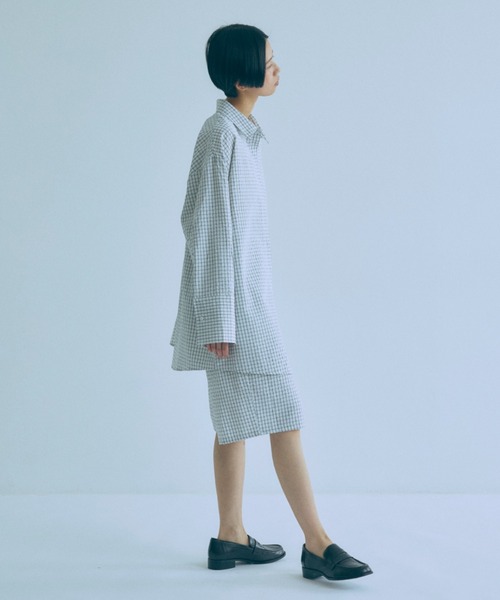 EN NEUME(エンノイム)の「【Set Up】Soft Seersucker Check Shirt(シャツ/ブラウス・レディース・ブルー/アイボリー/ベージュ・FREE)」の13枚目の写真