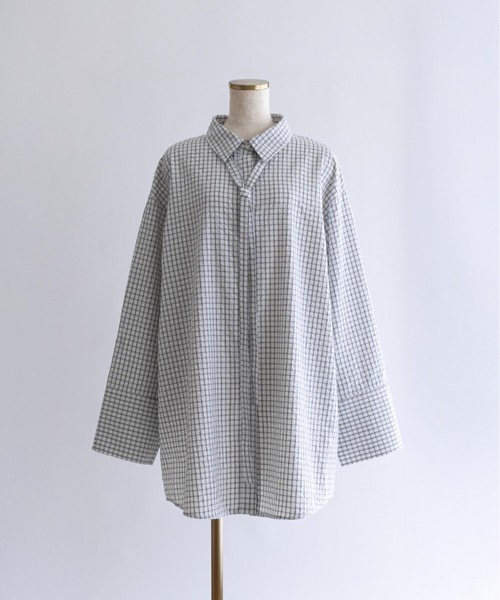 EN NEUME(エンノイム)の「【Set Up】Soft Seersucker Check Shirt(シャツ/ブラウス・レディース・ブルー/アイボリー/ベージュ・FREE)」の15枚目の写真