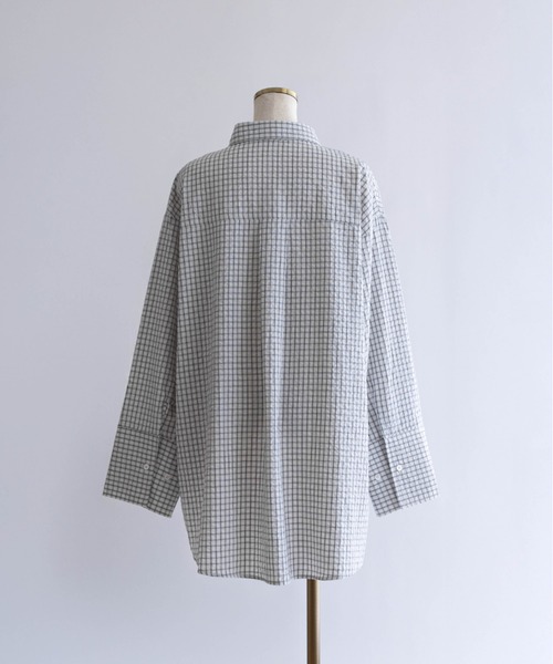 EN NEUME(エンノイム)の「【Set Up】Soft Seersucker Check Shirt(シャツ/ブラウス・レディース・ブルー/アイボリー/ベージュ・FREE)」の18枚目の写真