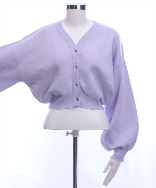 ハートボタンVネックニットカーディガン[着回し力抜群 ガーリー]≪新作