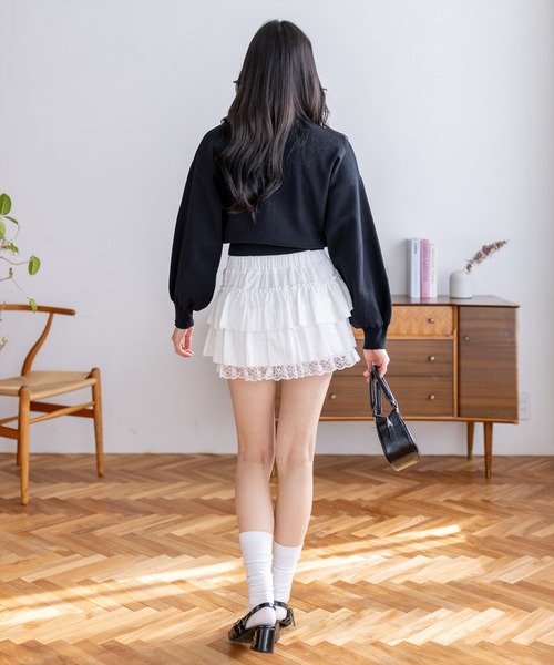 CLEAR BASIC（クリアベーシック）の「ハートボタンVネックニットカーディガン（カーディガン/ボレロ・レディース・アイボリー/杢グレー/ラベンダー/ブラック・F）」の22枚目の写真