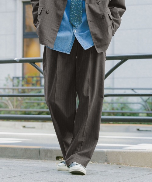 RAGEBLUE(レイジブルー)の「Extra Fabric Design Tuck Slacks/TRWワンタックスラックス【セットアップ対応】(スラックス・メンズ・ライトブルー/ブラック/ネイビー/グレー・LARGE/MEDIUM/SMALL)」の20枚目の写真