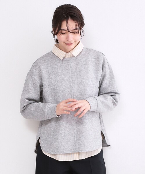 OPAQUE.CLIP（オペークドットクリップ）の「リラクシーボリュームスリーブトップス【洗濯機OK】（Tシャツ/カットソー・レディース・ブラック/グレー/ホワイト/ピンク・42/40/38/36）」の3枚目の写真