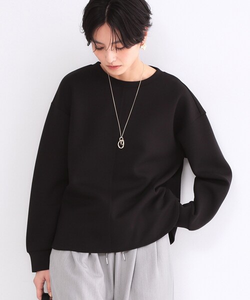 OPAQUE.CLIP（オペークドットクリップ）の「リラクシーボリュームスリーブトップス【洗濯機OK】（Tシャツ/カットソー・レディース・ブラック/グレー/ホワイト/ピンク・42/40/38/36）」の2枚目の写真