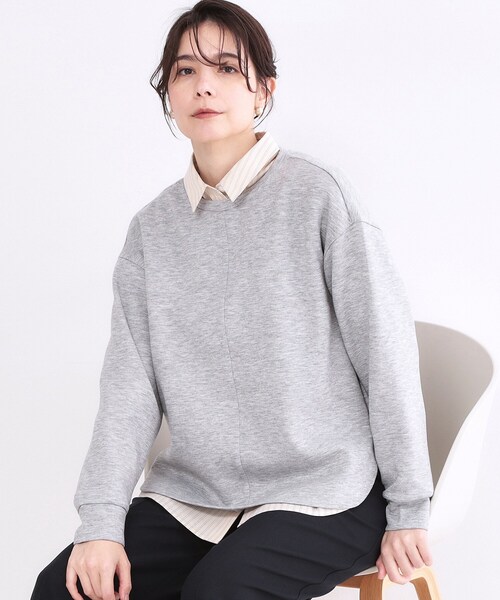 OPAQUE.CLIP（オペークドットクリップ）の「リラクシーボリュームスリーブトップス【洗濯機OK】（Tシャツ/カットソー・レディース・ブラック/グレー/ホワイト/ピンク・42/40/38/36）」の5枚目の写真