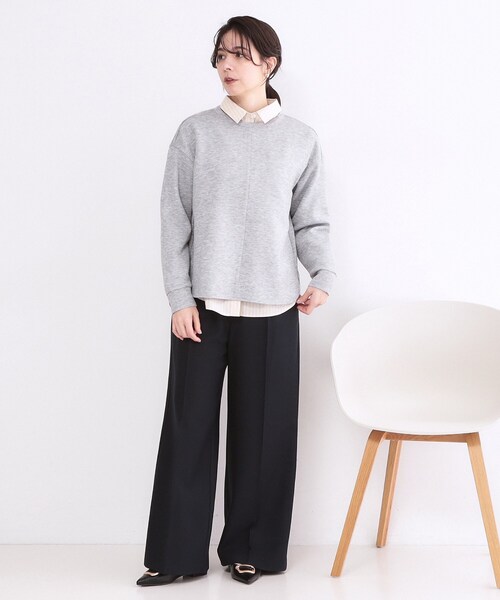 OPAQUE.CLIP（オペークドットクリップ）の「リラクシーボリュームスリーブトップス【洗濯機OK】（Tシャツ/カットソー・レディース・ブラック/グレー/ホワイト/ピンク・42/40/38/36）」の6枚目の写真