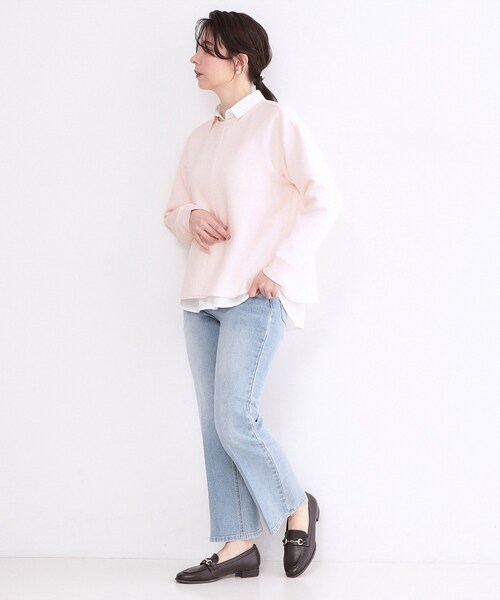 OPAQUE.CLIP（オペークドットクリップ）の「リラクシーボリュームスリーブトップス【洗濯機OK】（Tシャツ/カットソー・レディース・ブラック/グレー/ホワイト/ピンク・42/40/38/36）」の14枚目の写真