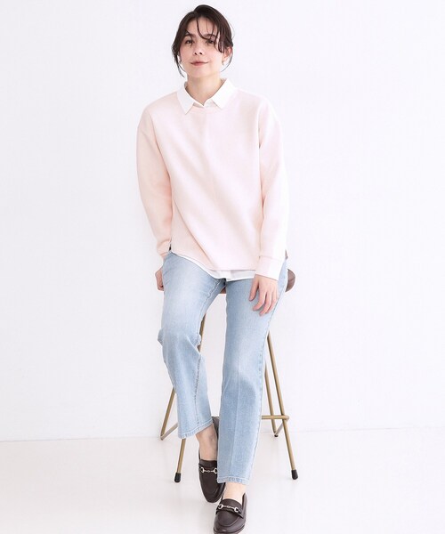 OPAQUE.CLIP（オペークドットクリップ）の「リラクシーボリュームスリーブトップス【洗濯機OK】（Tシャツ/カットソー・レディース・ブラック/グレー/ホワイト/ピンク・42/40/38/36）」の15枚目の写真