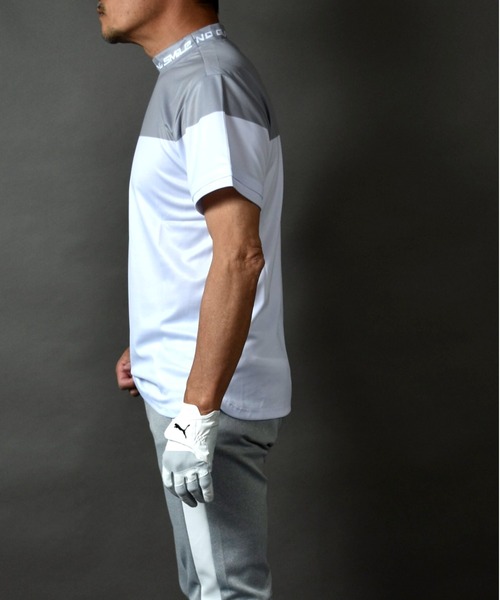 COMON GOLF(コモンゴルフ)の「バイカラーDRY素材 半袖モックネック ゴルフシャツ(Tシャツ/カットソー・メンズ・ブラック×ベージュ/グレー×ホワイト・XXL/L/M/XL)」の14枚目の写真