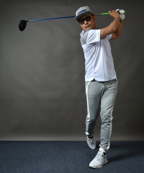 COMON GOLF(コモンゴルフ)の「バイカラーDRY素材 半袖モックネック ゴルフシャツ(Tシャツ/カットソー・メンズ・ブラック×ベージュ/グレー×ホワイト・XXL/L/M/XL)」の18枚目の写真