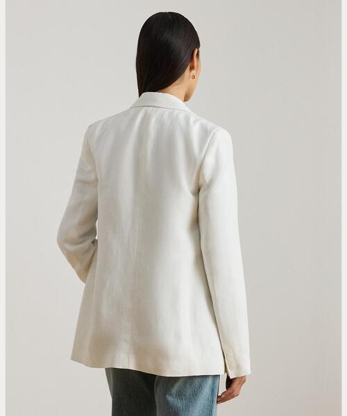LAUREN RALPH LAUREN(ローレン ラルフ ローレン)の「ダブルブレステッド リネンブレンド ツイル ブレザー(テーラードジャケット・レディース・ホワイト・6/4/2/00/0)」の8枚目の写真