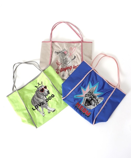 Three Four Time（ｽﾘｰﾌｫｰﾀｲﾑ）の「アニマル刺繍トート（トートバッグ・レディース・ベージュ/イエロー/ブルー・FREE）」の18枚目の写真