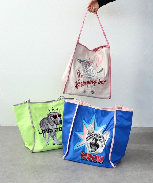 Three Four Time（ｽﾘｰﾌｫｰﾀｲﾑ）の「アニマル刺繍トート（トートバッグ・レディース・ベージュ/イエロー/ブルー・FREE）」の17枚目の写真