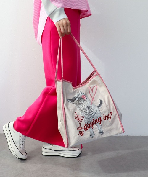 Three Four Time（ｽﾘｰﾌｫｰﾀｲﾑ）の「アニマル刺繍トート（トートバッグ・レディース・ベージュ/イエロー/ブルー・FREE）」の6枚目の写真