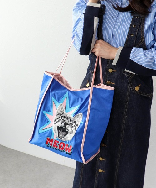 Three Four Time（ｽﾘｰﾌｫｰﾀｲﾑ）の「アニマル刺繍トート（トートバッグ・レディース・ベージュ/イエロー/ブルー・FREE）」の9枚目の写真