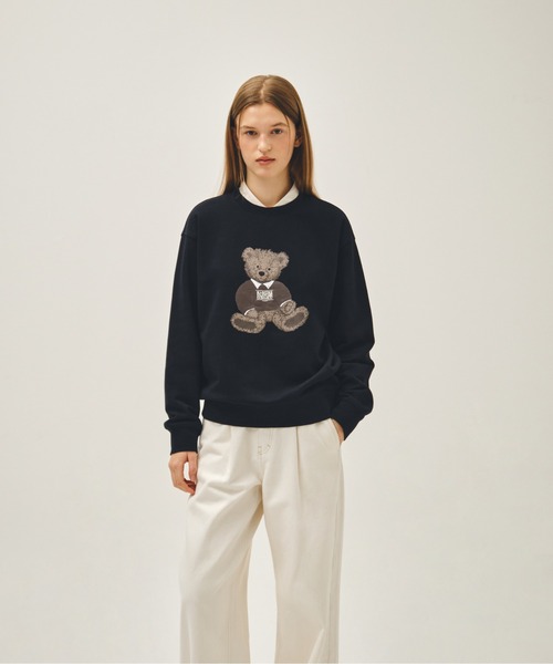 MARITHE + FRANCOIS GIRBAUD(マリテフランソワジルボー)の「DOODLE BEAR SWEATSHIRT(スウェット・レディース・ヘザーグレー/ネイビー・LARGE/MEDIUM/SMALL)」の2枚目の写真