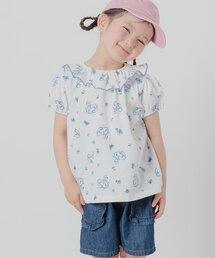 Boribon（ボリボン）の「【リンク】スワン・ローズガーデン総柄Tシャツ（Tシャツ/カットソー）」