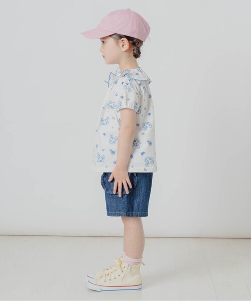 Boribon(ボリボン)の「【リンク】スワン・ローズガーデン総柄Tシャツ(Tシャツ/カットソー・キッズ・ブルー/ピンク/レッド・80/90/100/110/120)」の5枚目の写真